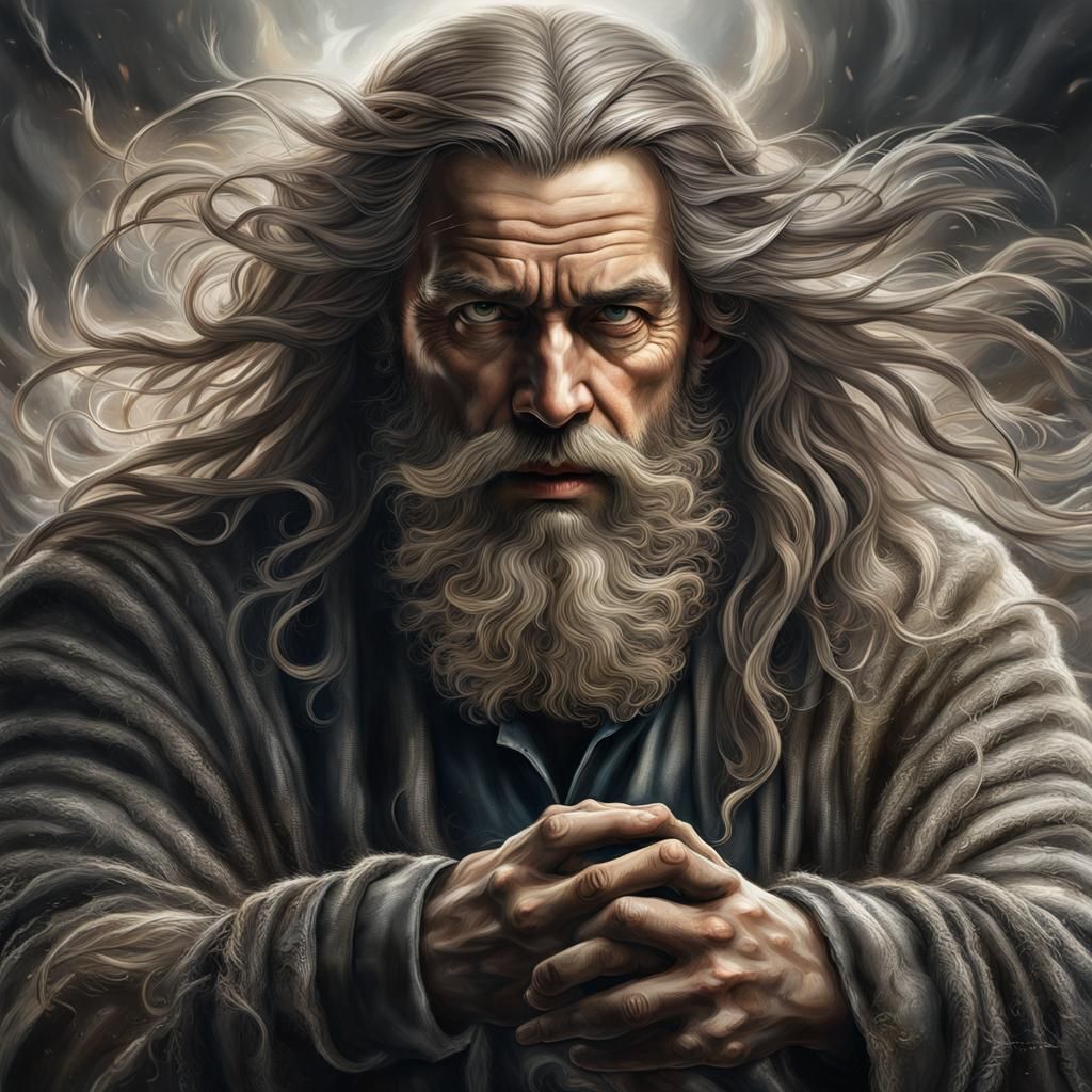 Surreal Scene of Wisdom and Nature