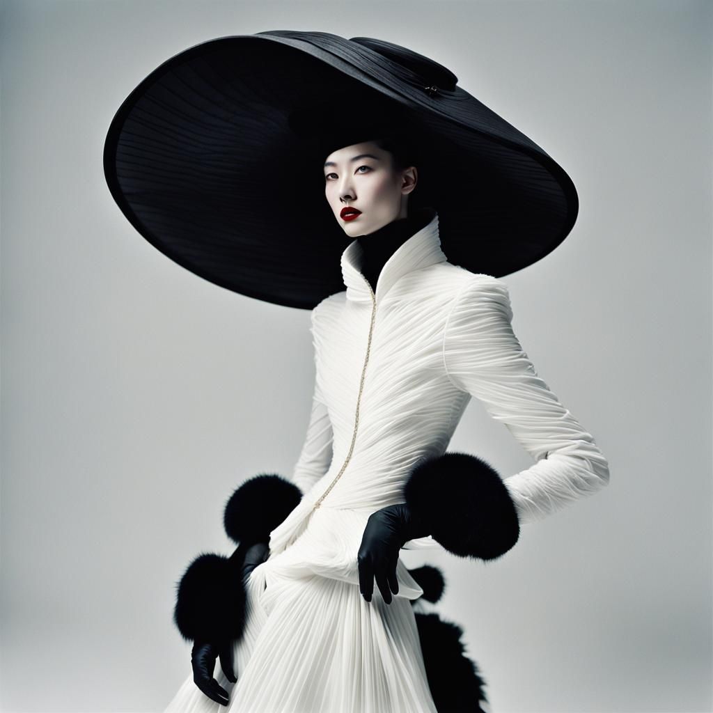 Avant-Garde Fashion Portrait in Art Nouveau Style