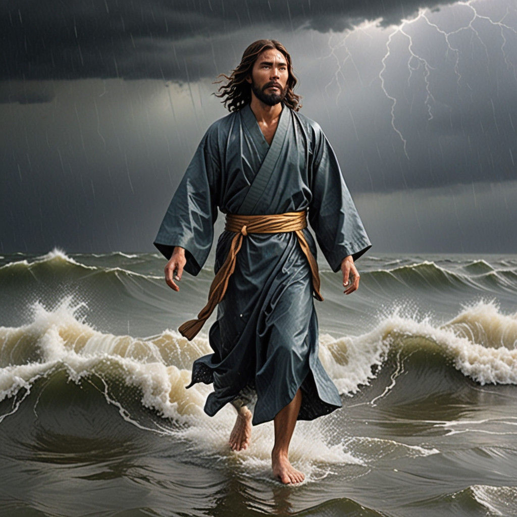 Jesus Walks on Water in Eastern Style