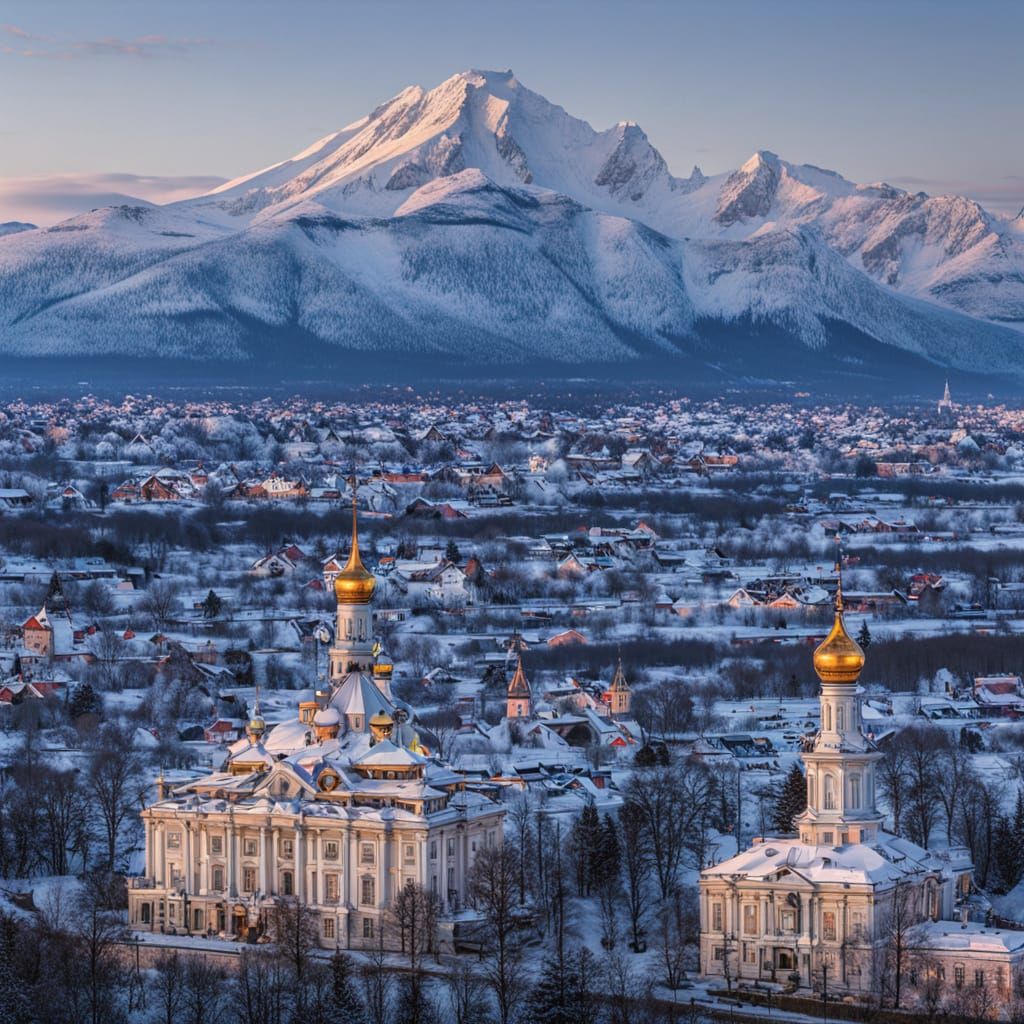 Young Woman with Blue Rose in Cityscape
