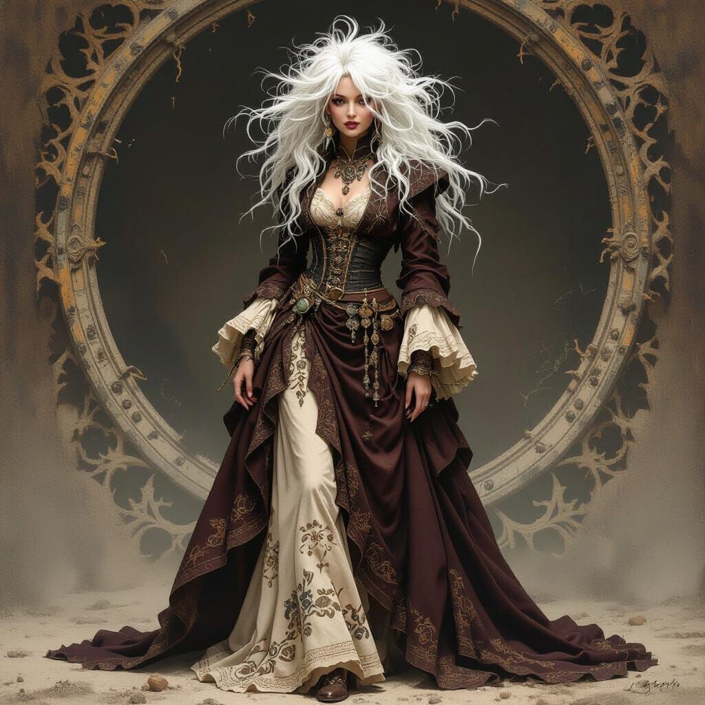 Erotic Woman in Dark Chocolate Attire, Realism Style