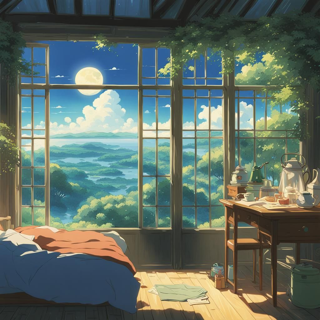 Anime Dreamscape in Studio Ghibli Style