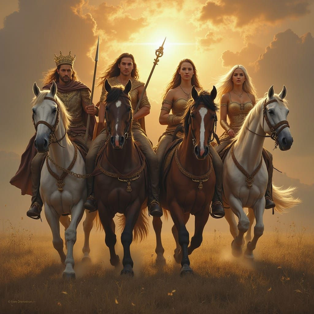 Divine Group Portrait: Lord, King, Son, and Goddess