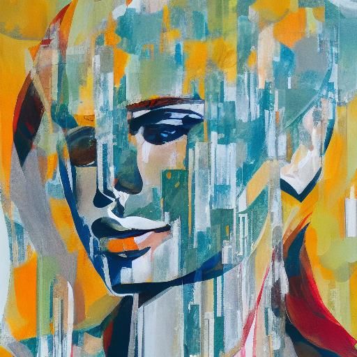 Double exposure, slim figure of a girl against the backgroun...