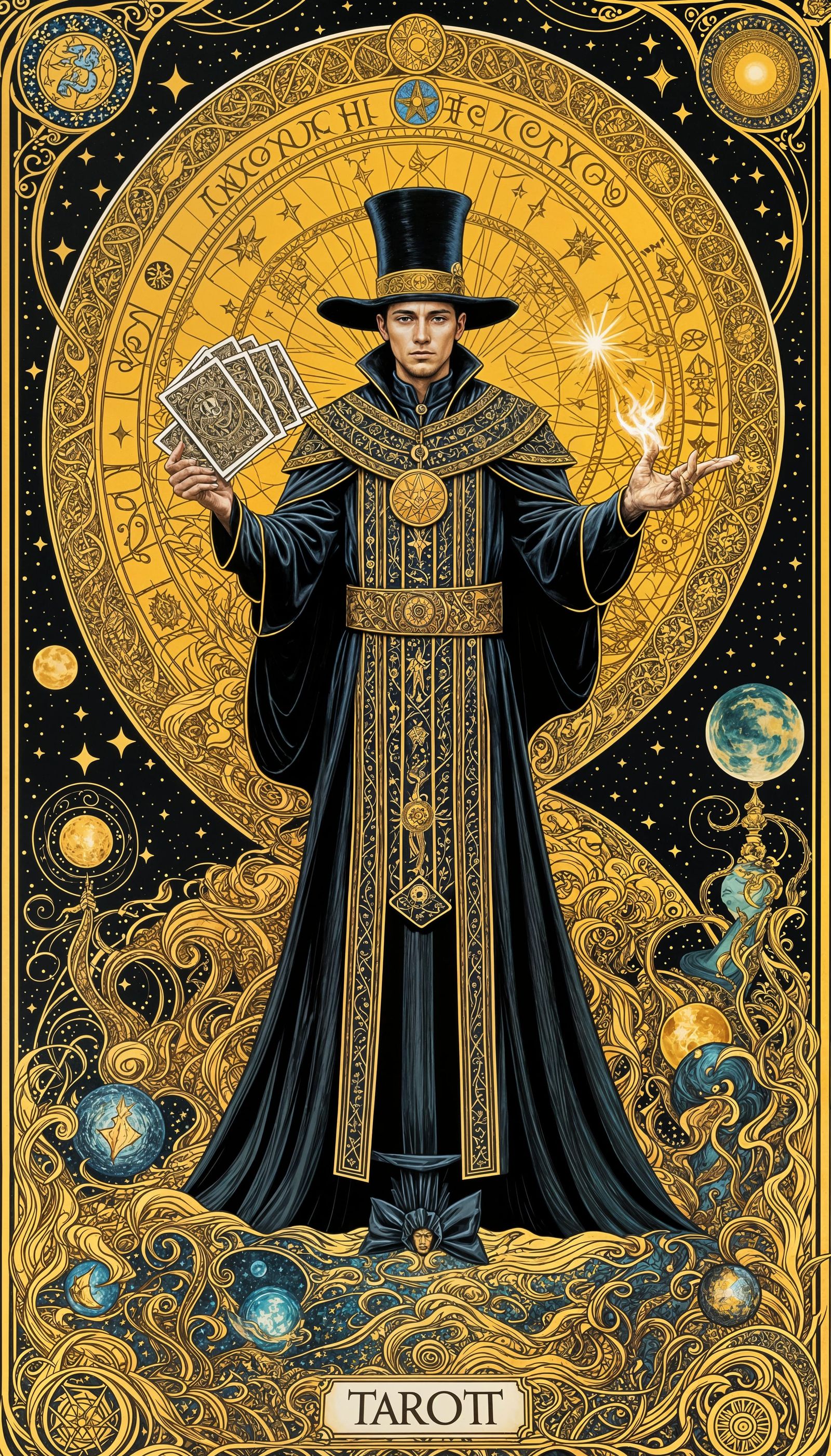 Magician Tarot Card in Enchanted Universe