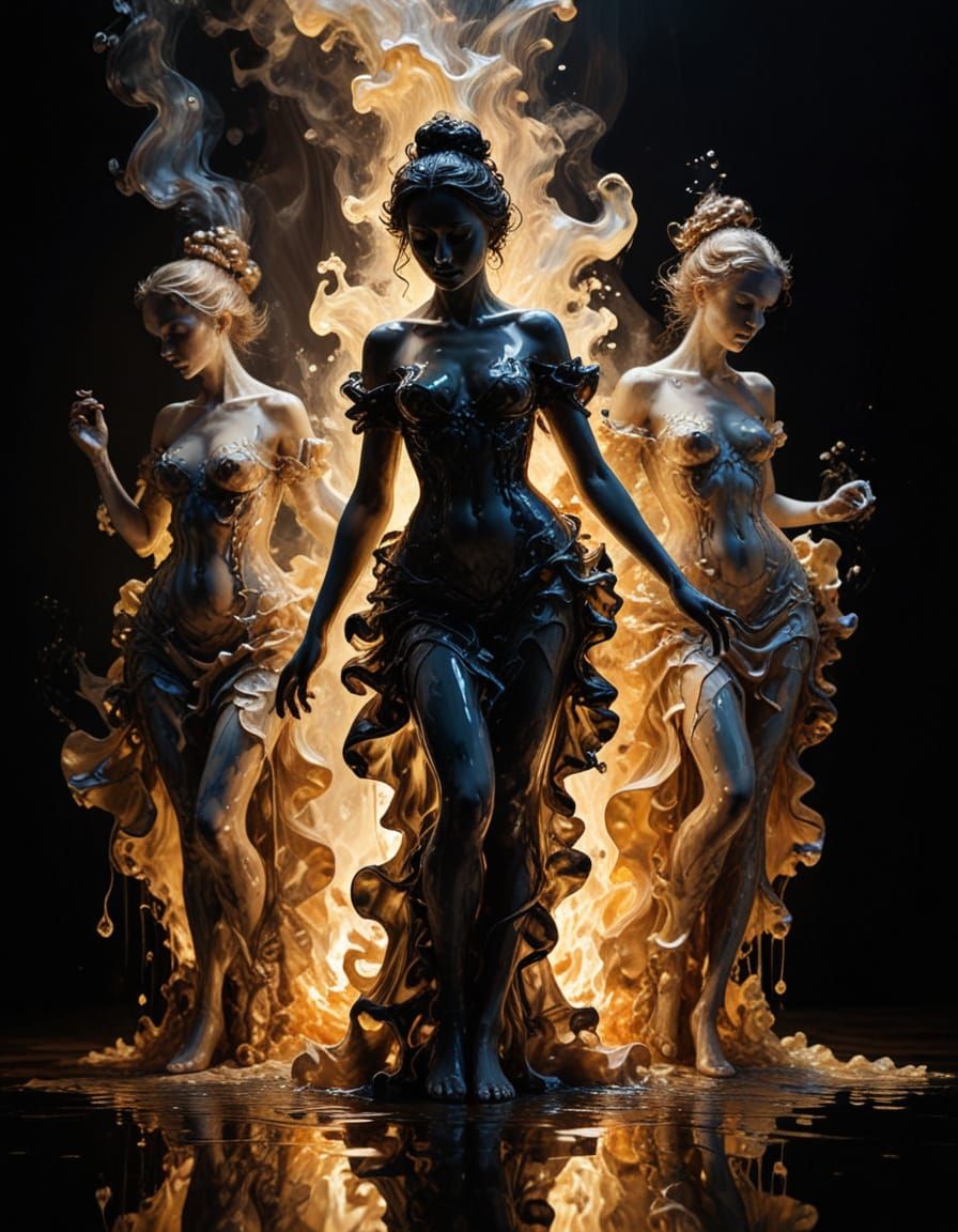 Impasto Baroque Shadows Dance in Fractal Reflection