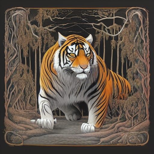 Tyger Tyger, burning bright, In the forests of the night;  W...