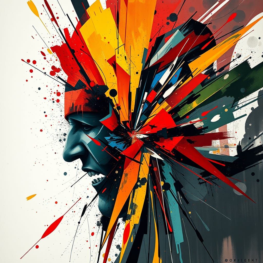 Abstract Conflict in Geometric Shapes as Abstract Expression...