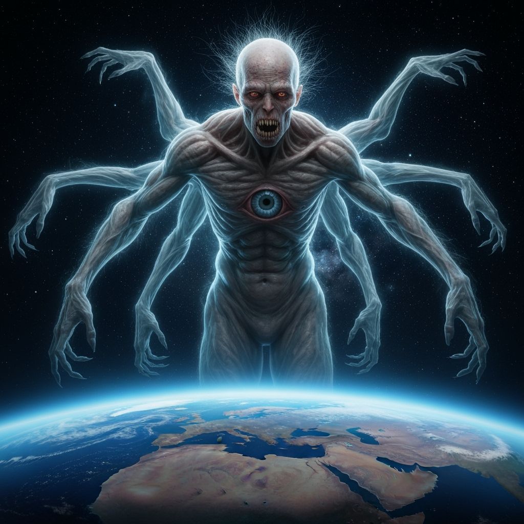 Cosmic Horror Ghost Apparition Drifts Through Void