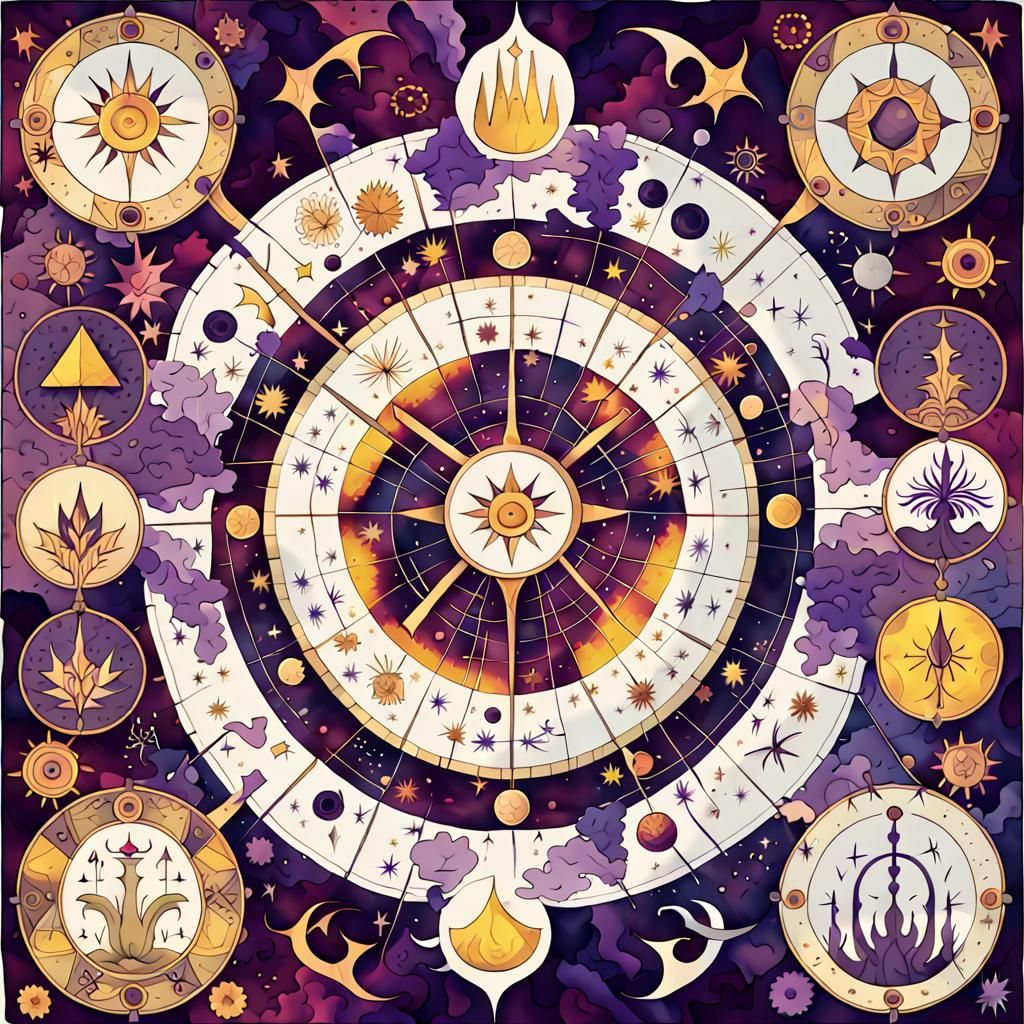 Colorful AI Forecast with Astrological Symbols