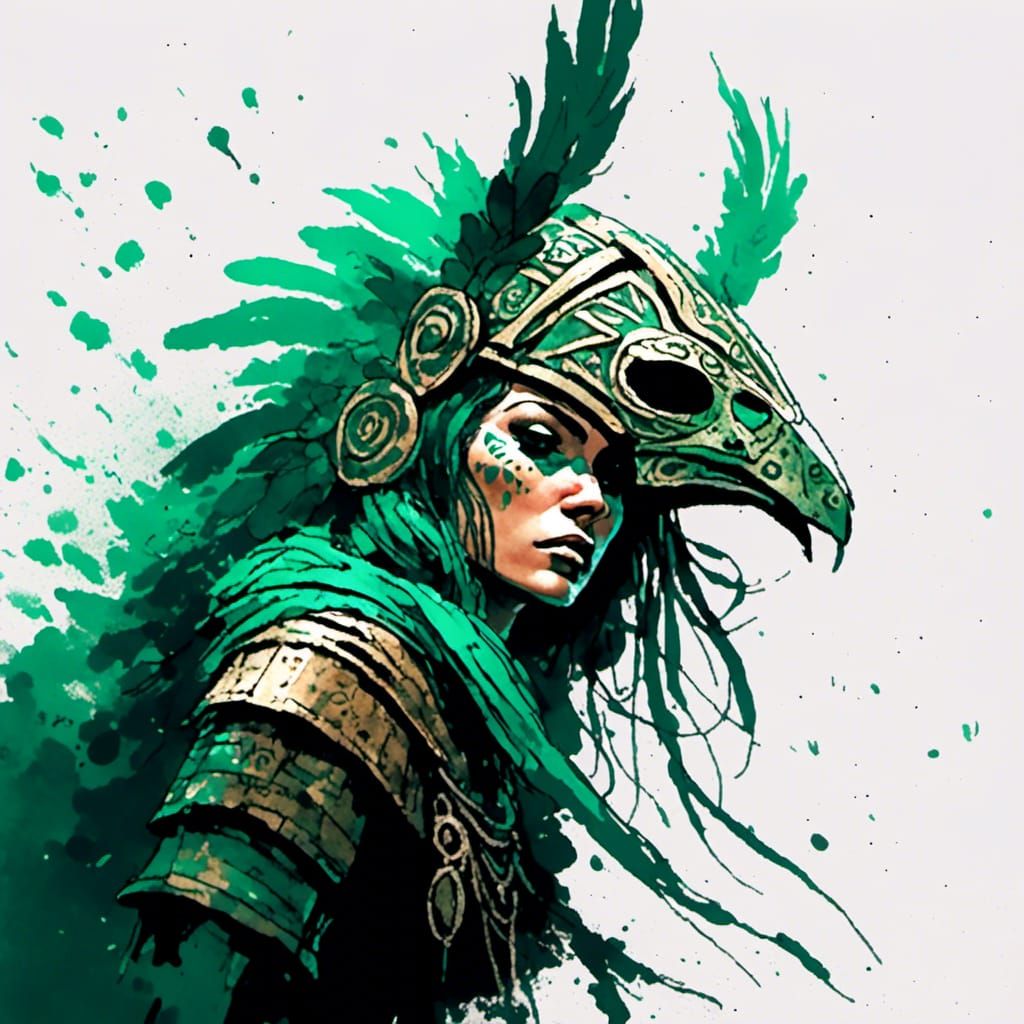 Junglepunk Warrior with Animal Headdress, Concept Art