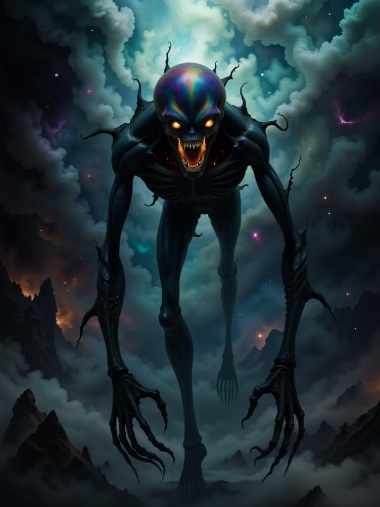 Grotesque Surreal Landscape in Hyperkraximalismus Style