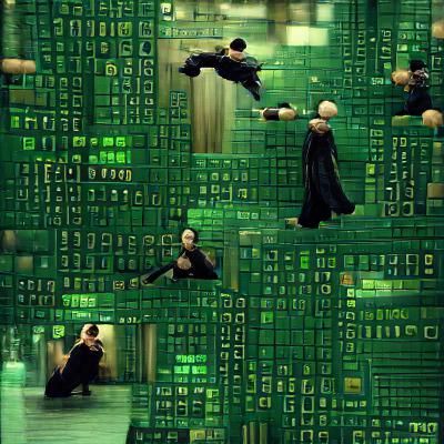Matrix-Inspired Binary Code Stream in Cyberpunk Style