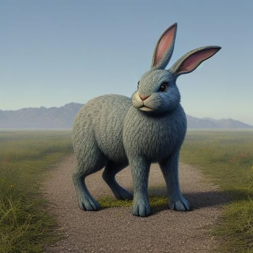 Realistic Alien Rabbit in a Surrealist Style