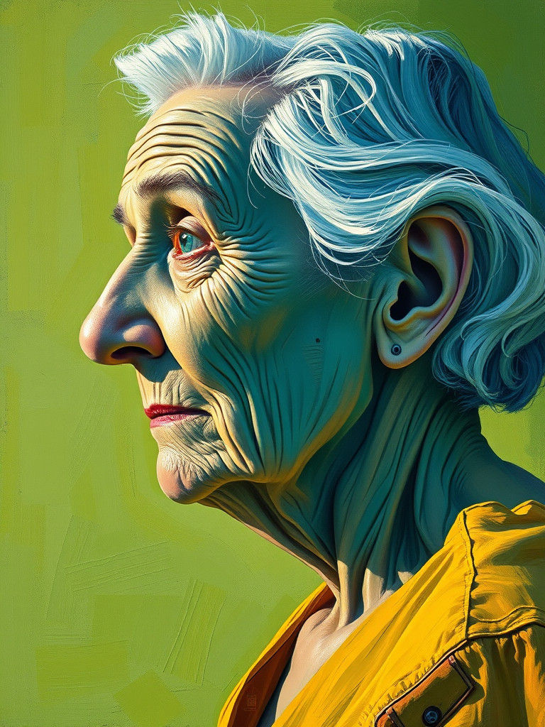 Fauvist Portrait of an Elderly Woman in Bold Colors