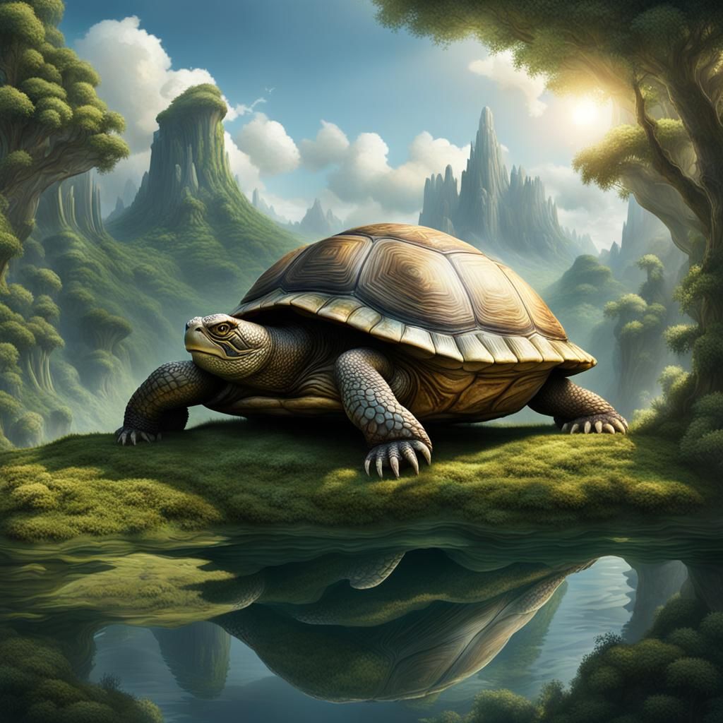 Floating Turtle Island: Fantasy Matte Painting Concept