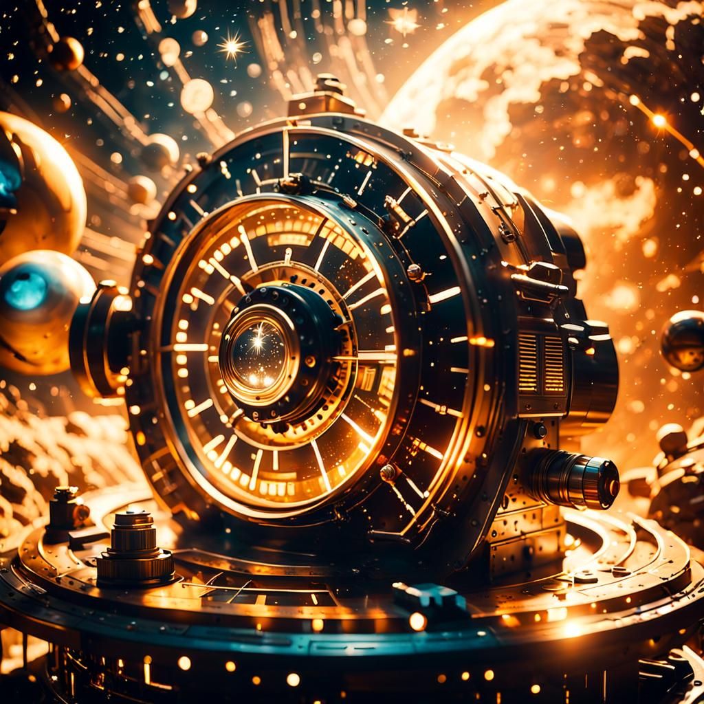 Time Machine in Space: Retro Sci-Fi Film Still