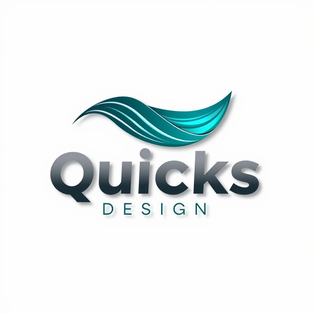 Abstract Logo Design for Quicks Designs in Teal and Turquois...