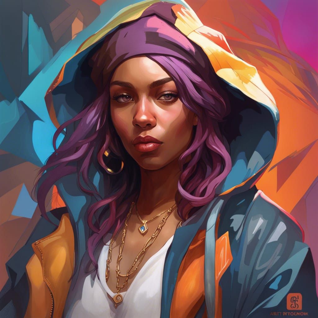 Girl in Hip Hop Fashion Portrait