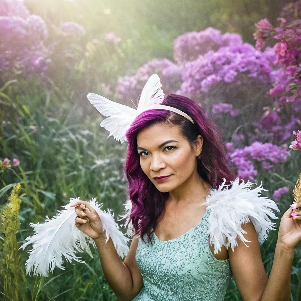 Pastel Fairy in Lush Meadow: Anime-Inspired Concept Art