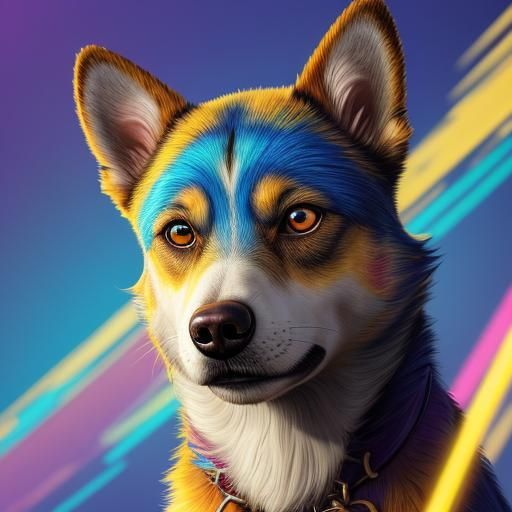 Hyperrealistic Portrait of an Inquisitive Canine