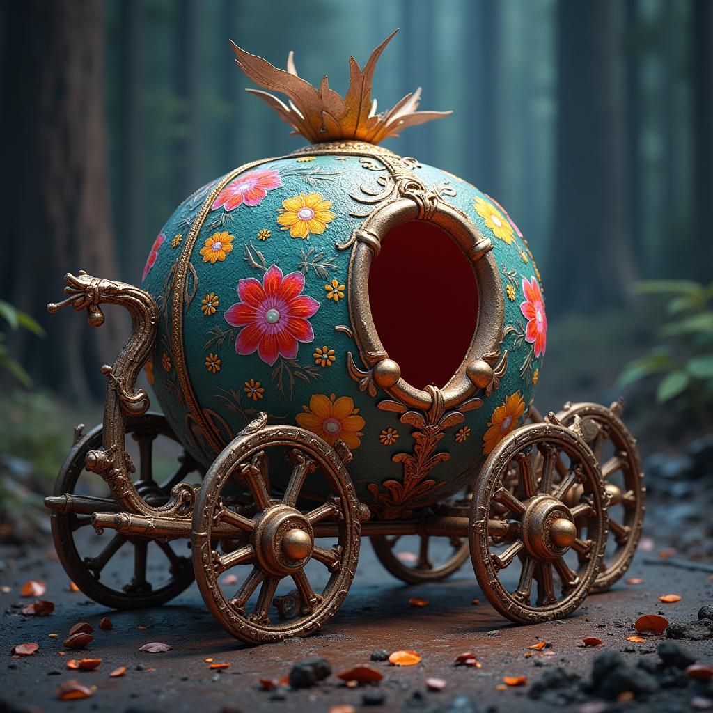 Fantastical Cinderella Gourd Carriage Concept Art