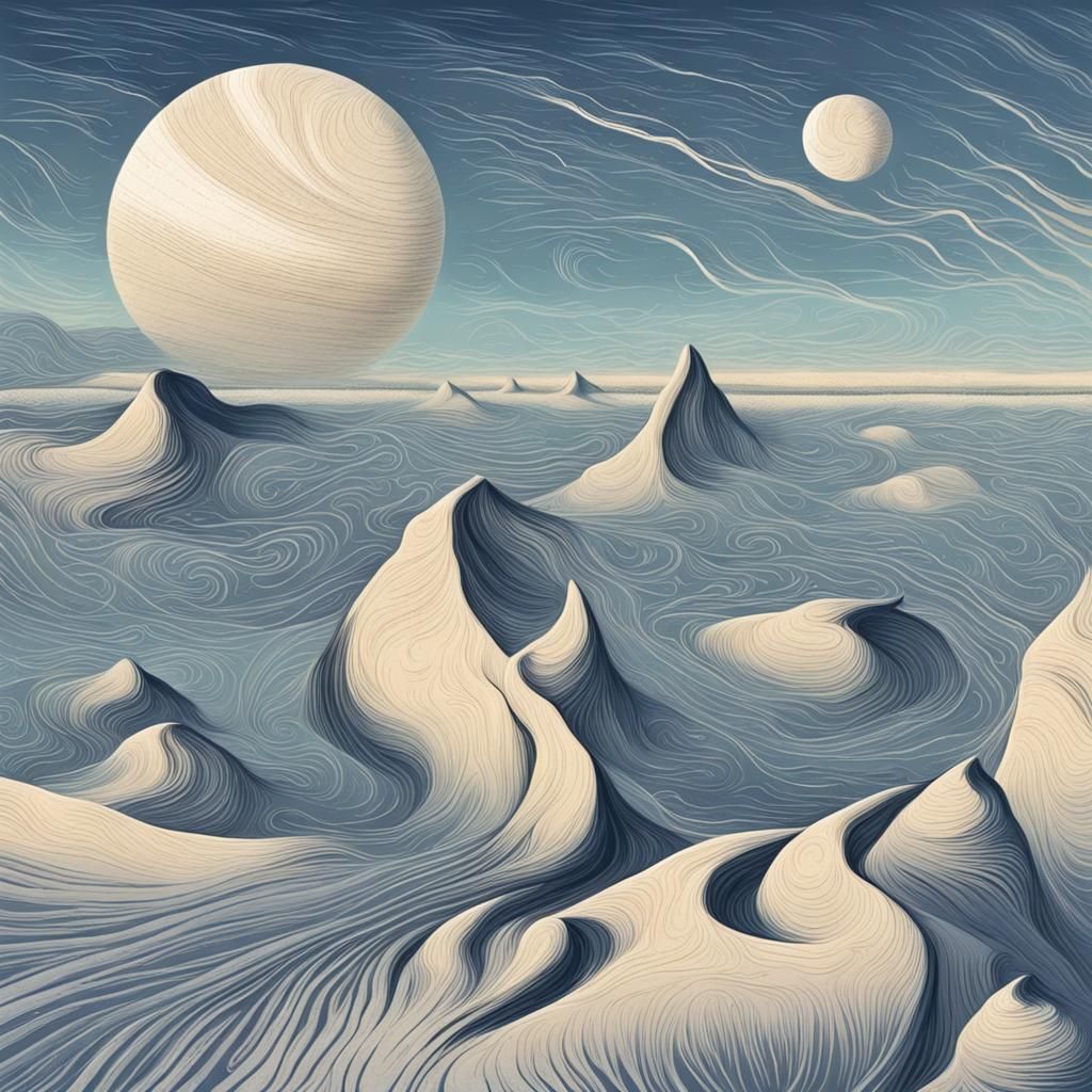 Windy Deserted Beach with Swirling Sand