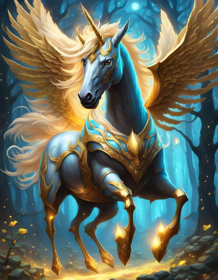 Radiant Unicorn in Flight