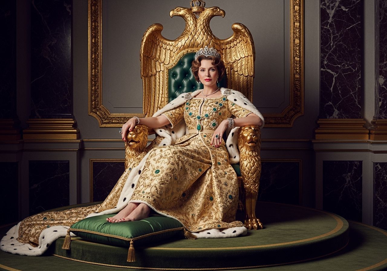 French Empress on Eagle Throne, in Versailles Style