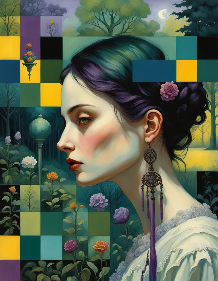 Victorian Forest Garden in Deep Color, Hyperrealism