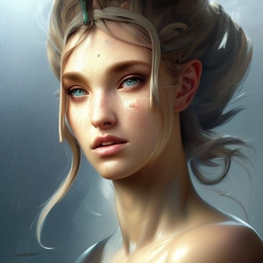 Detailed Centaur Portrait in Art Nouveau Style