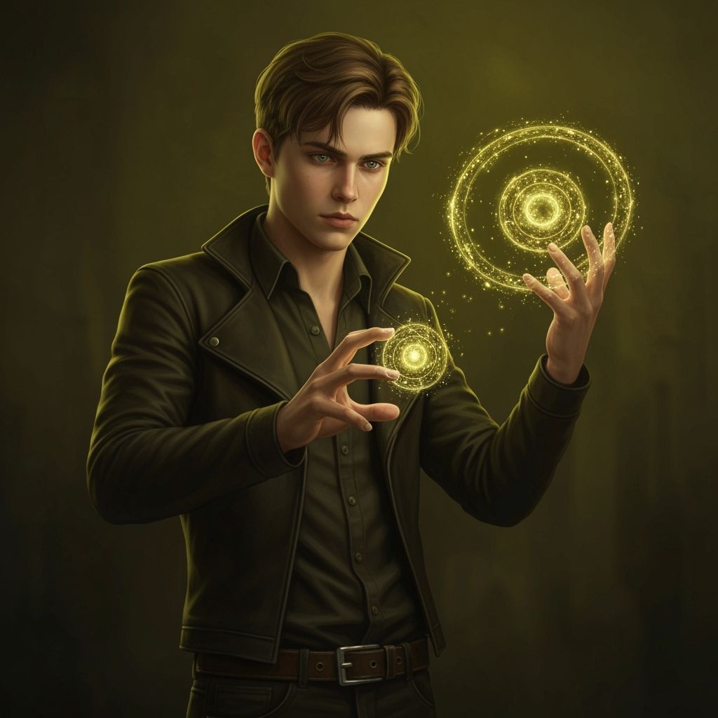 Teenager Manipulating Elemental Magic in Dark Fantasy