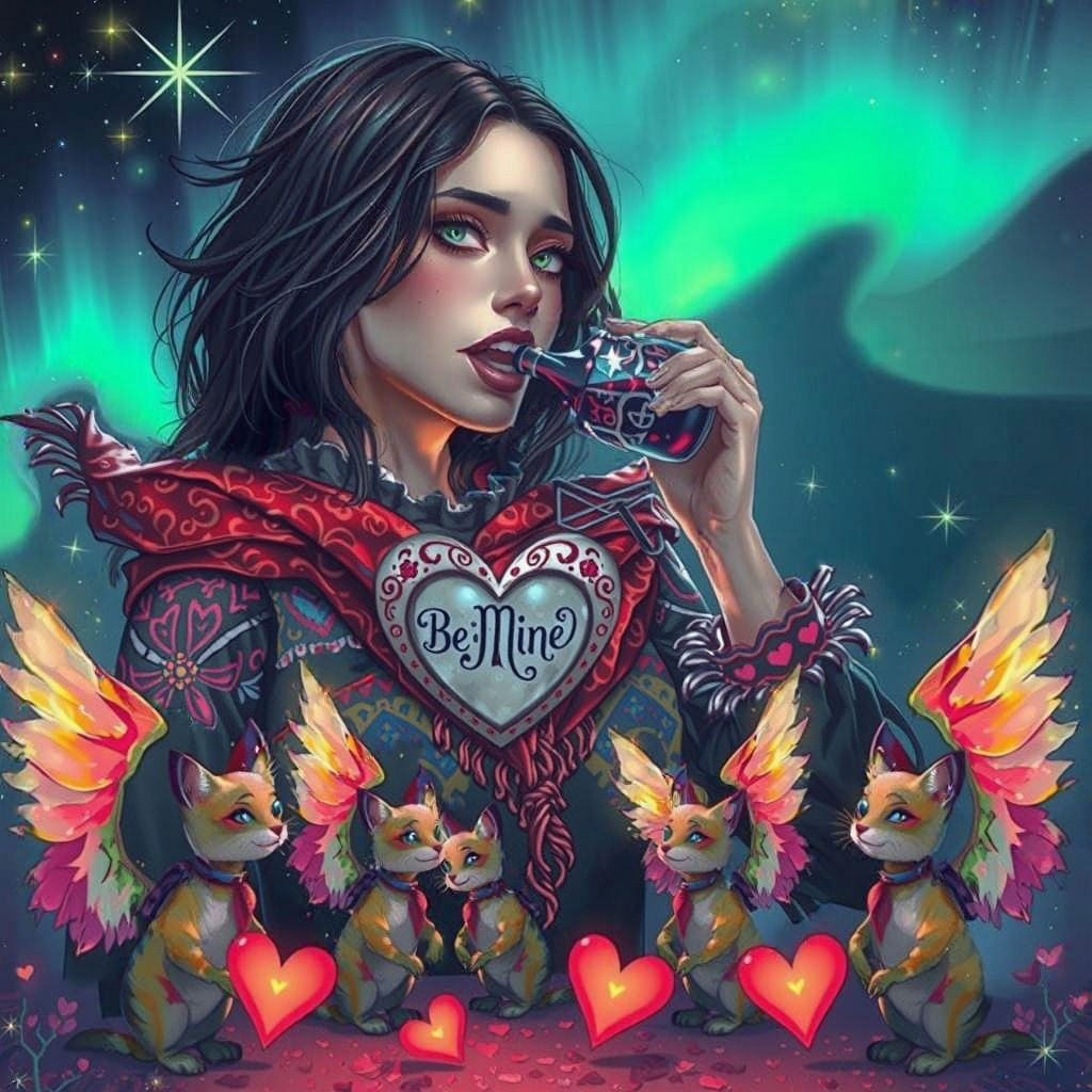 Dark Fantasy Vampire Valentine in Elegant Sweater