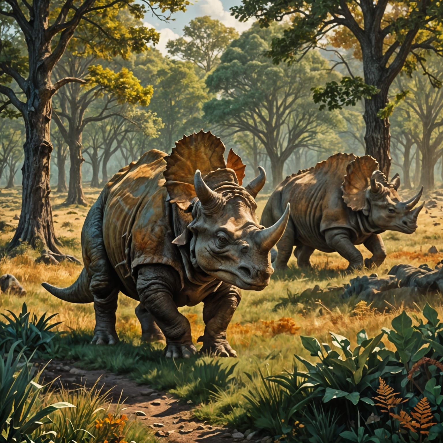 Triceratops foraging