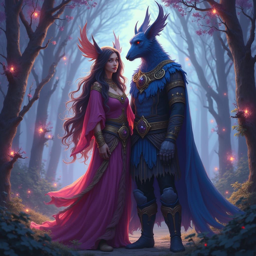 Aphmau and Aaron Cosplay in Mystical Realm Digital Art