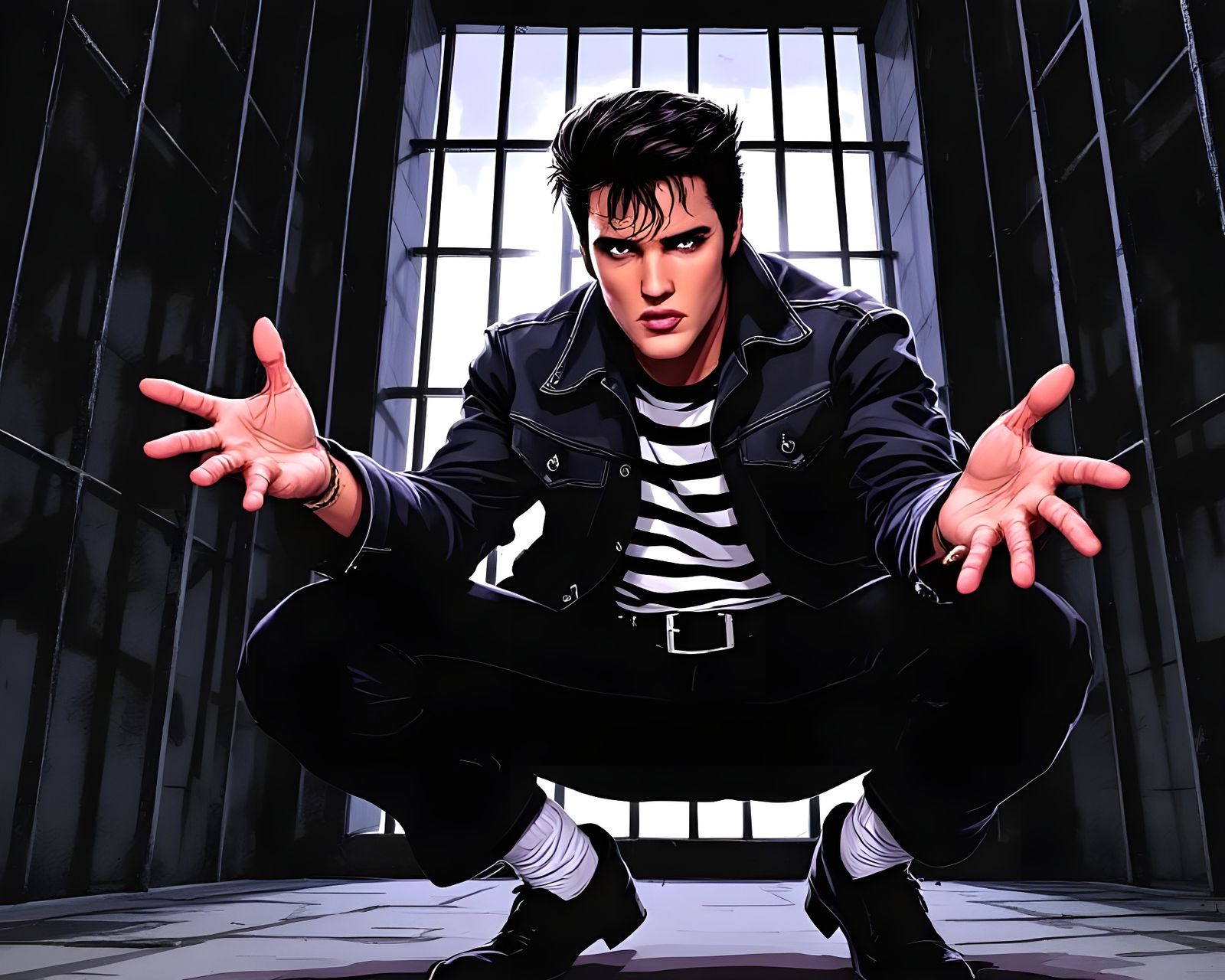 Elvis Presley in Jailhouse Rock Style