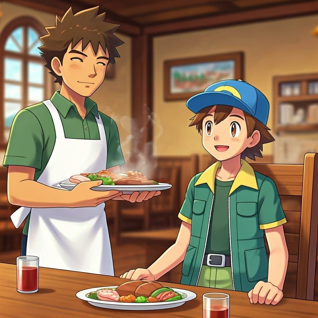 Joyful Moment of a Young Trainer Enjoying a Homey Meal in a ...