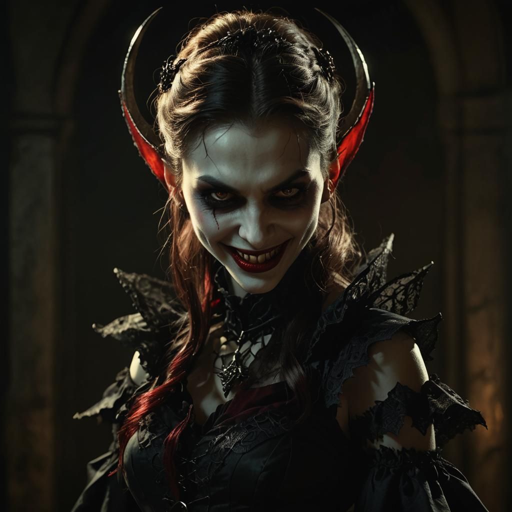 Sinister smile, female Vampire