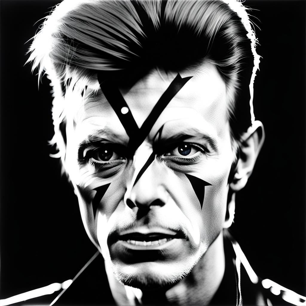 Ziggy Stardust Rayograph in Black and White