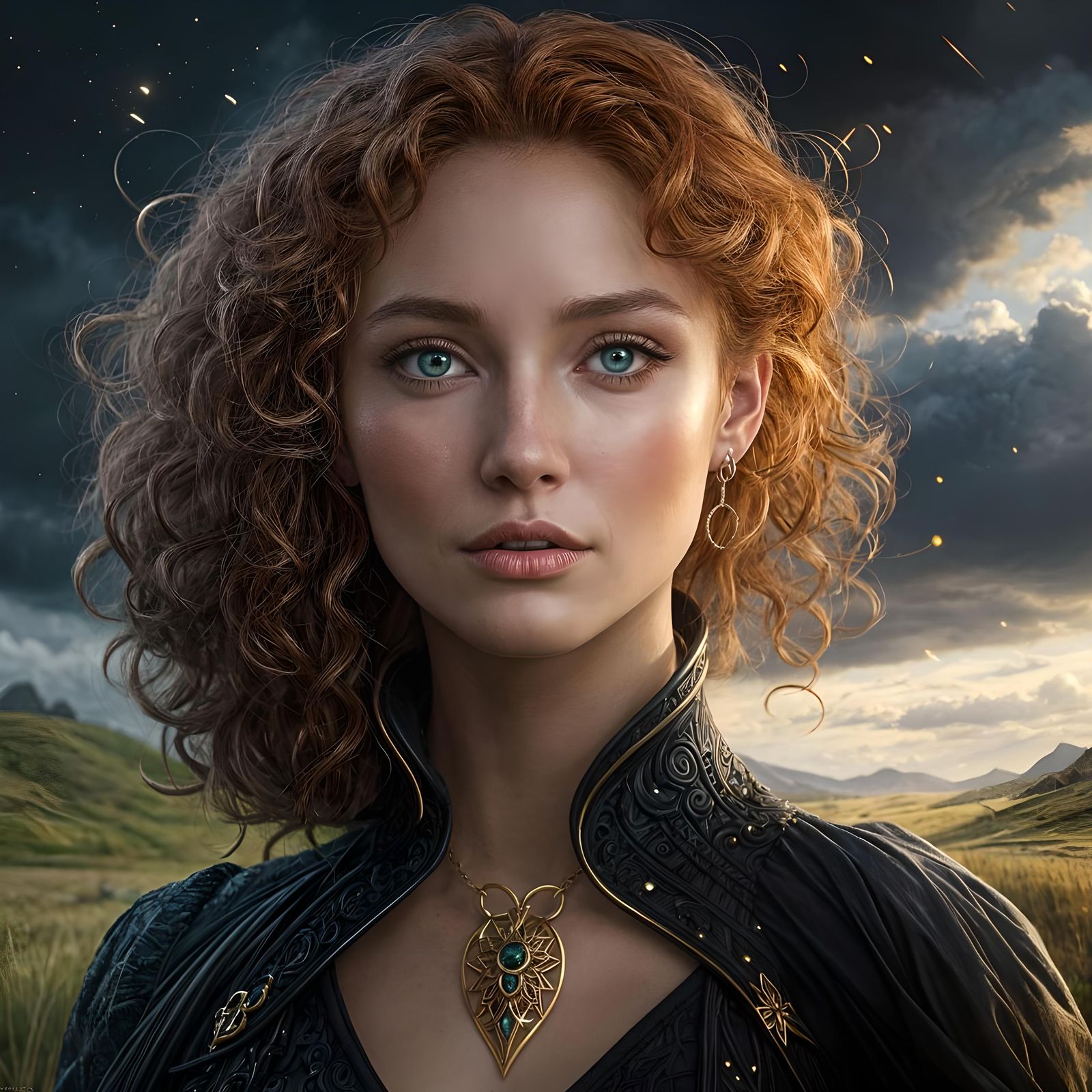 Fantasy Portrait of a Blue-Eyed Woman