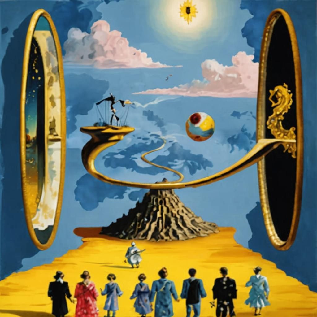 Surreal Collage Inspired by Salvador Dali in Pixel Art