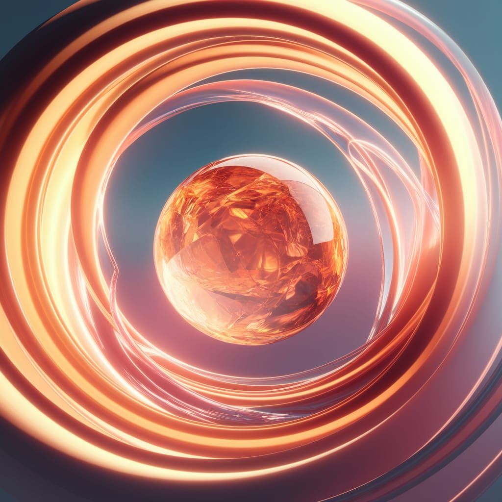 Ethereal Crystal Orb in Golden Vortex