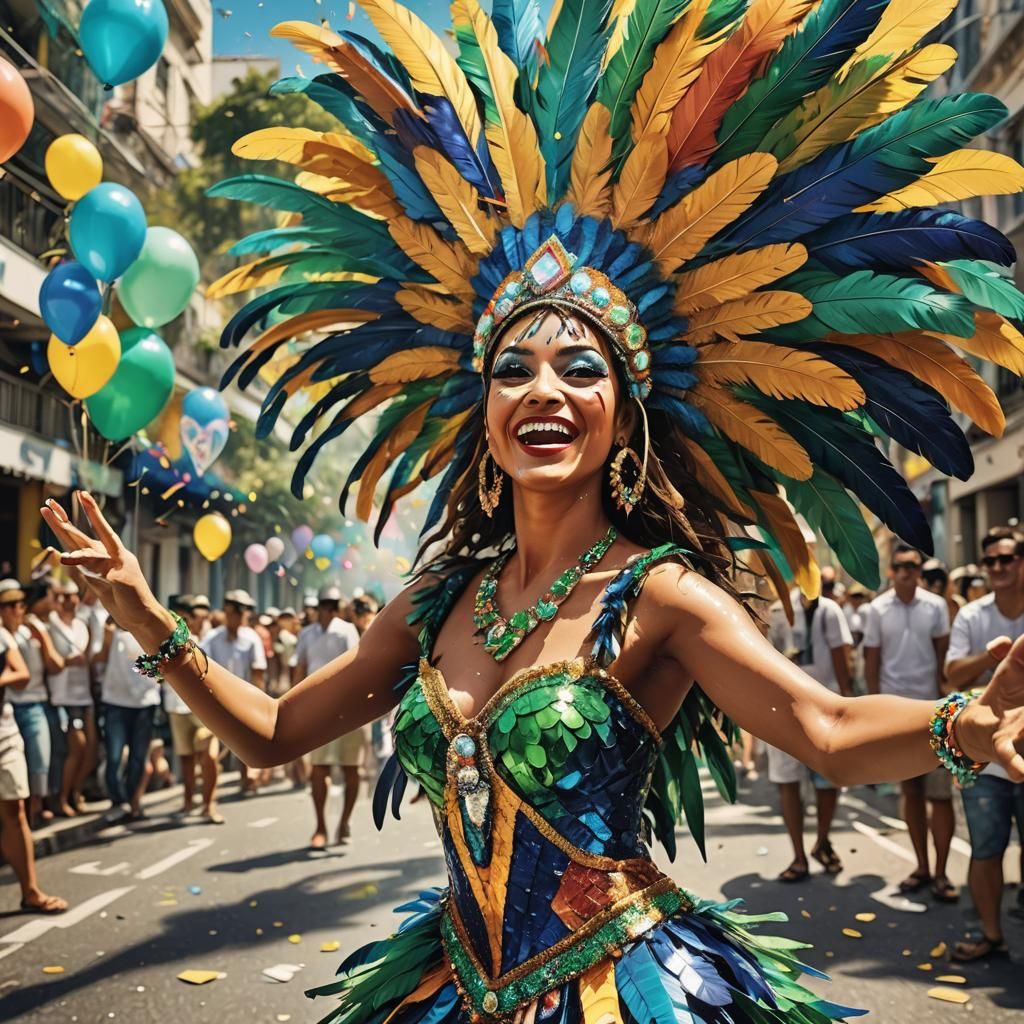 Vibrant Carnival Dancer in Rio