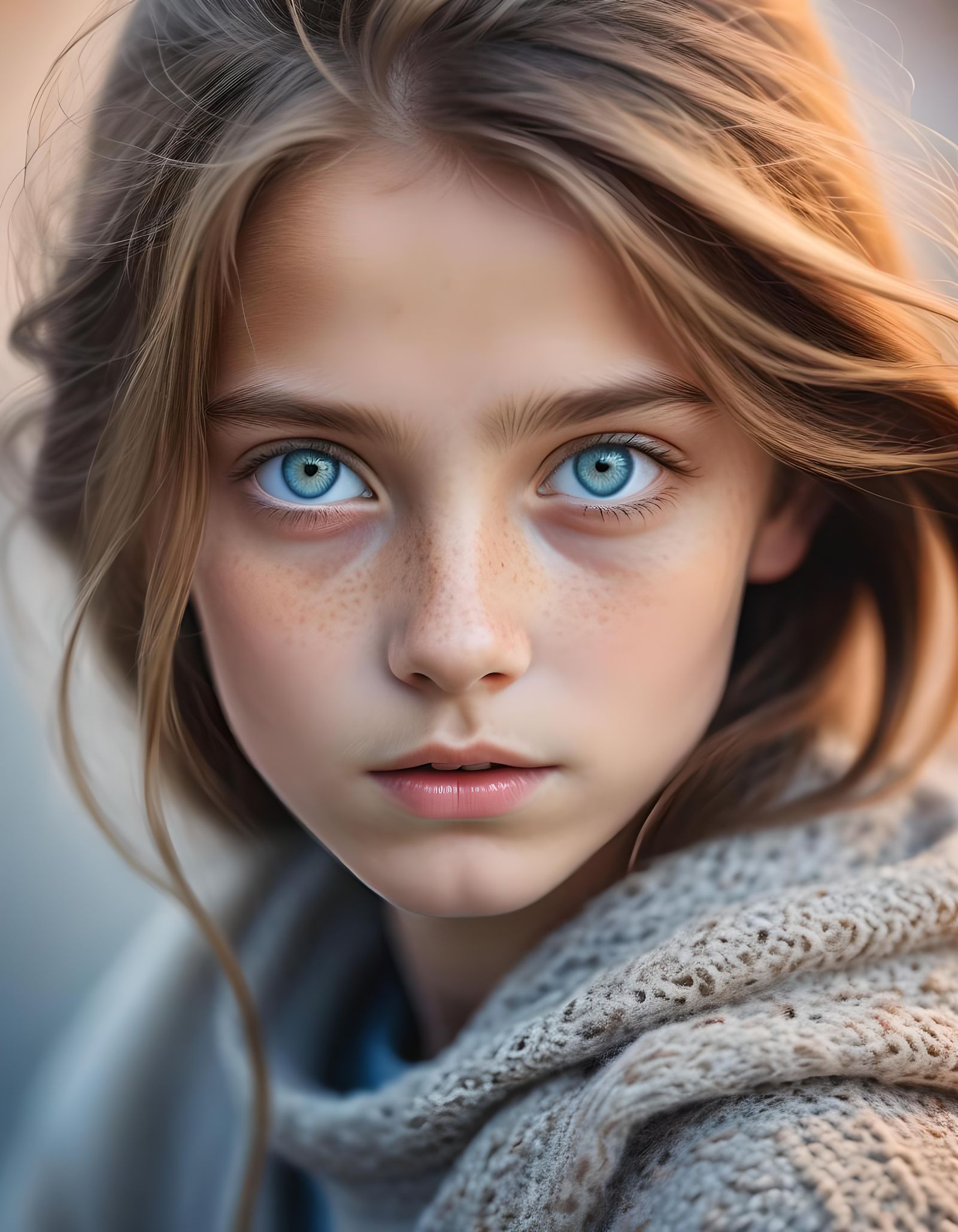 Alluring Portrait with Mesmerizing Eyes, Hyperdetailed Photo