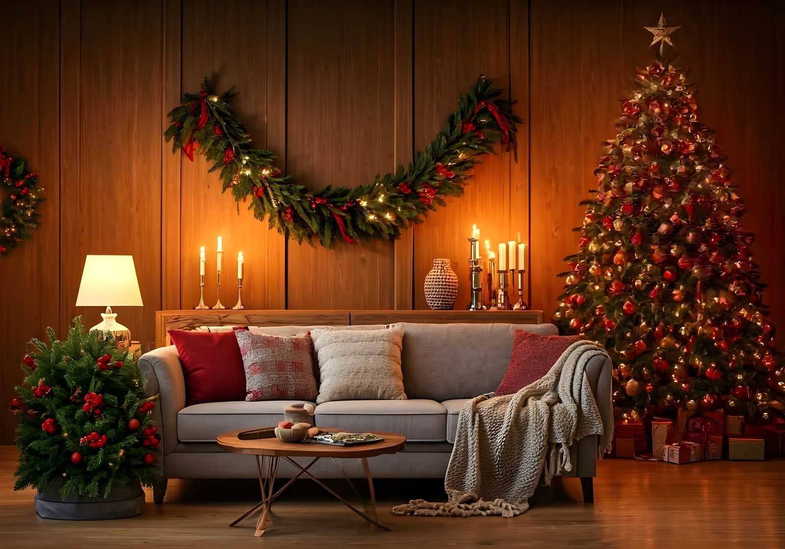 Traditional American Christmas Decorations in Modern Style