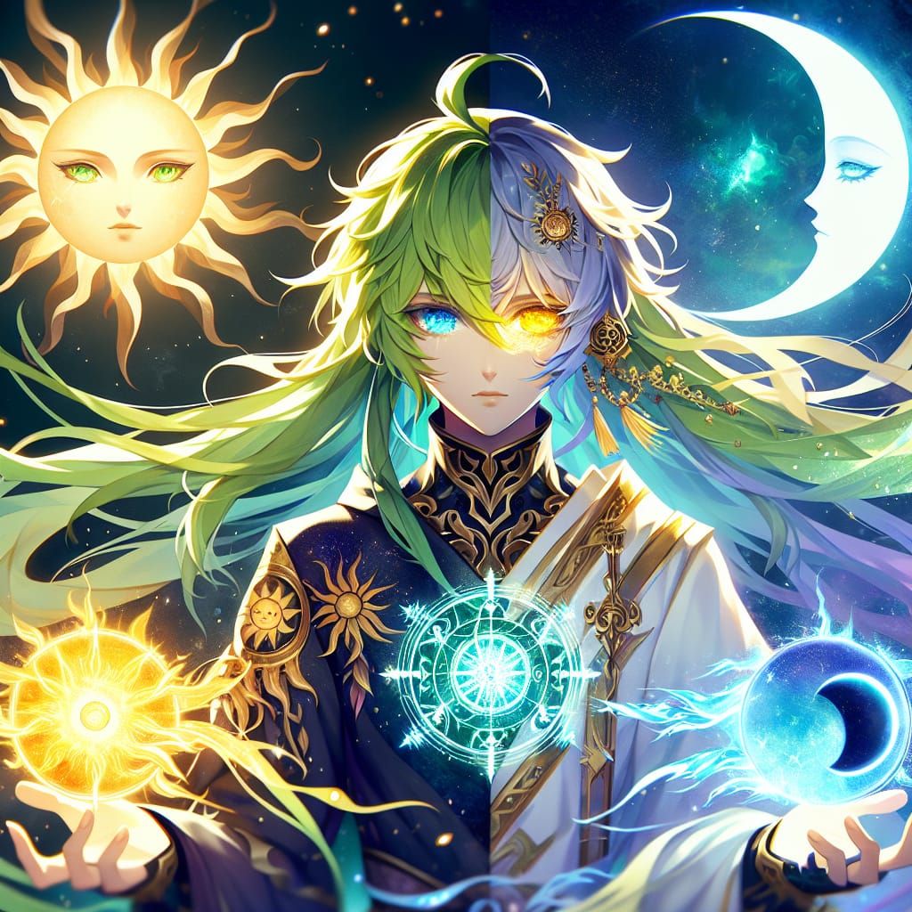 Anime Elementalist with Sun and Moon Powers