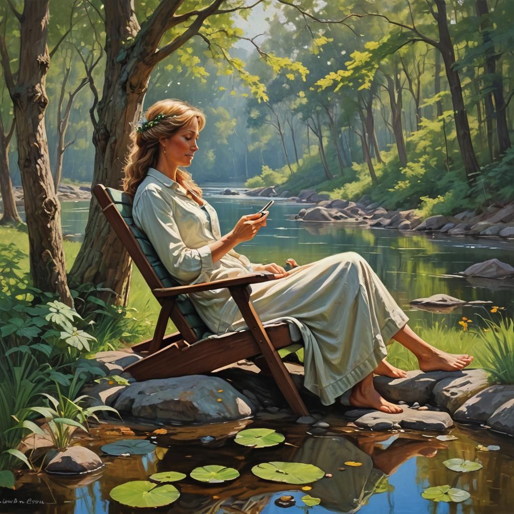 Mother Nature Relaxing: An Oil Painting