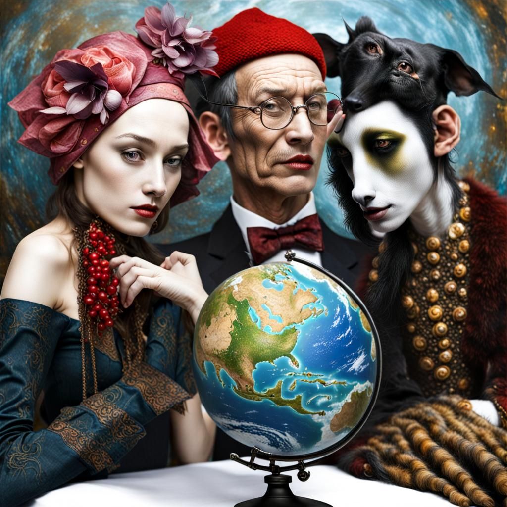 Surreal Alien Restaurant Celebration in Detailed Photography