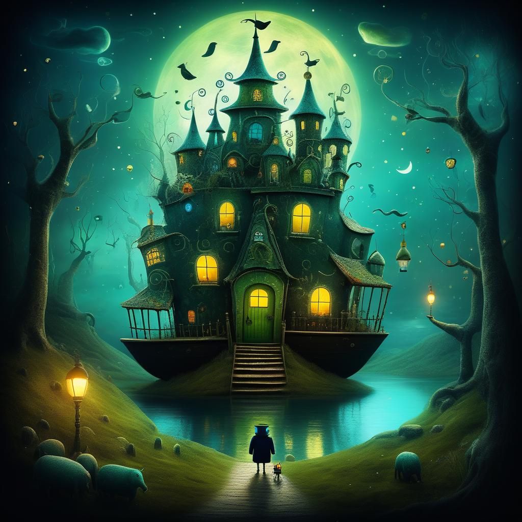 Whimsical Fantasy Illustration in Storybook Style