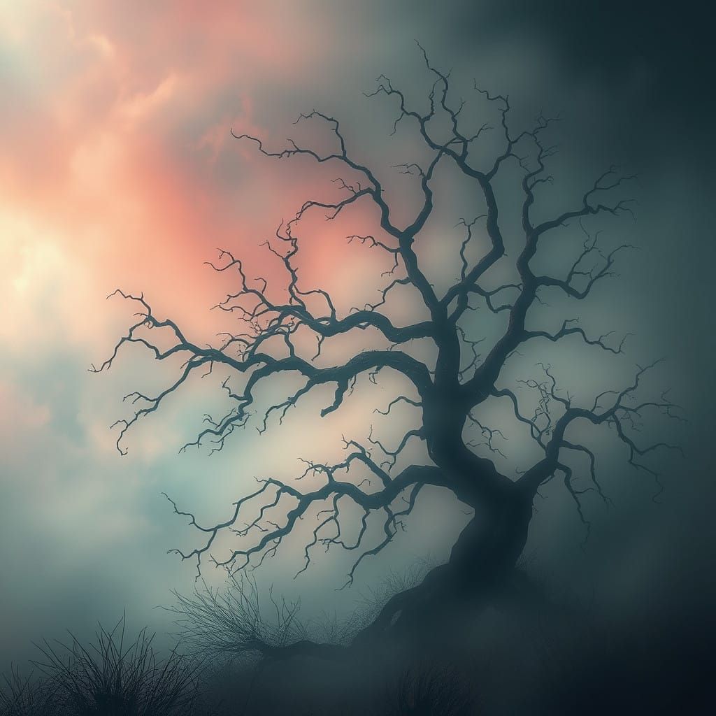 Haunting Dreamscapes in Surreal Cyberpunk Art